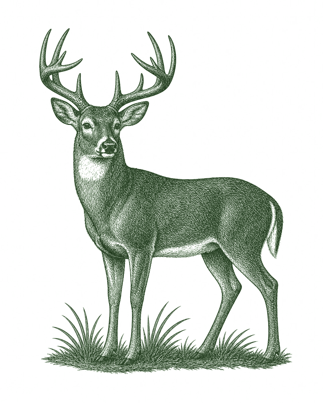 Whitetail buck illustration
